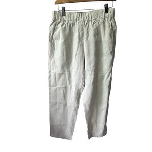 Babaton Linen Blend Pants Cream Elastic Waist Size‎ Small